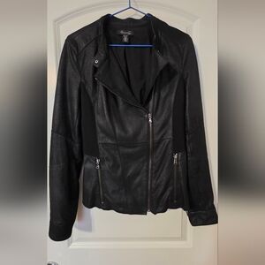 Kenneth Cole Faux Suede Tailored Jacket w Peplum Back - Petite Small Black